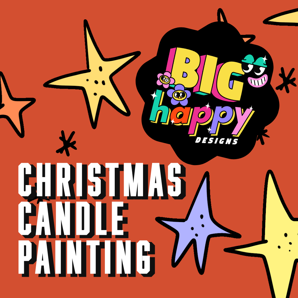 Christmas candle painting with Becky and Sophie of Big Happy!